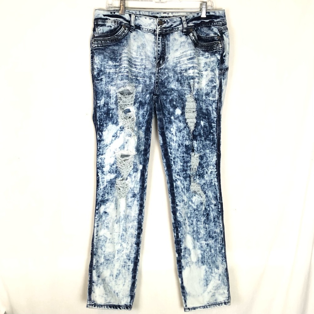 Clash Jeans USA acid washed distressed jeans